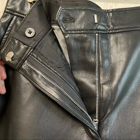 Babaton Vegan Leather Long Wide-Leg Short in Black - Picture 4 of 7